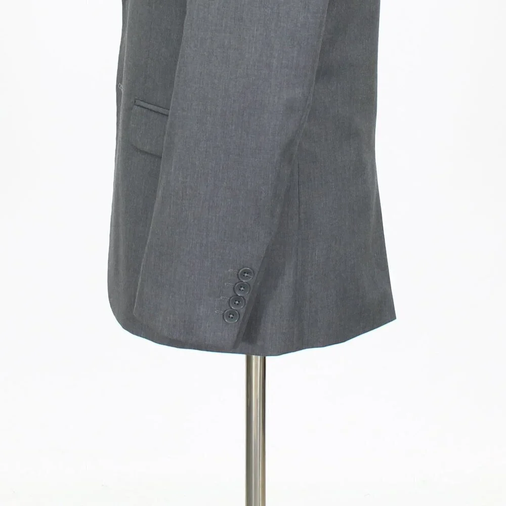 Calvin Klein 44L Gray Solid 2-Button Sport Coat Blazer Jacket W022
